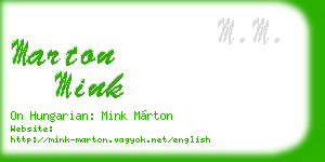 marton mink business card