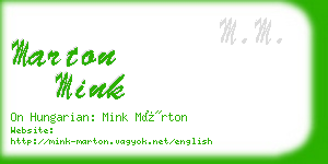marton mink business card